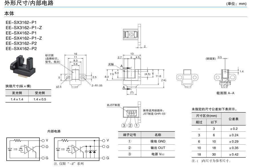  EE-SX4164-P2尺寸